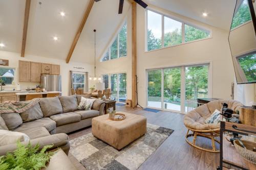 Waterfront Webster Cabin with Dock on Warner Lake!