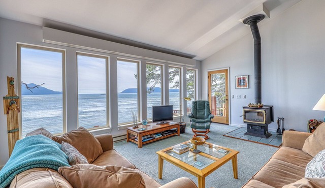 Waterfront with a private deck