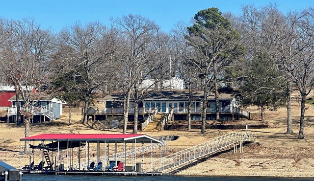 Waterfront with Private dock w/amazing views, fire pit and pet friendly!