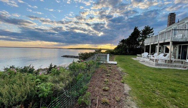 Waterfront with stunning views and beach