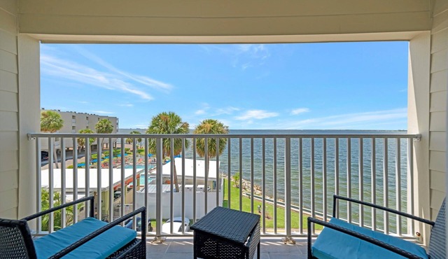Waterview Balcony Condo & Fireplace | Heated Pool