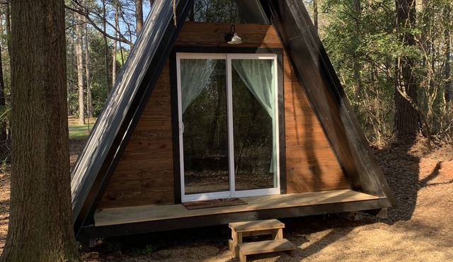 Welcome to our tiny A-frame cabin.