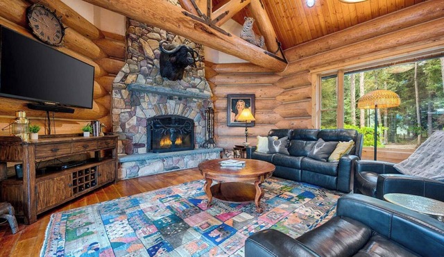 Where lake days are long and everyone has a place to stay. Entire Estate property including the Large Custom Log Home and the Boat Motel on 50 Acres, Sleeping 26 Total