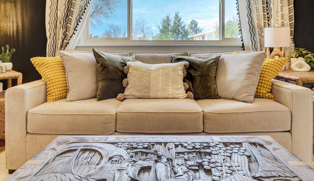 Whimsical Wanderlust Hideaway - Cozy 2-BR w/Views, King Bed & Pet-Friendly Yard