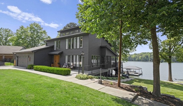 Whiskey Sunsets: Stunning Peninsula Retreat with Panoramic Lake Views, Dock, Hot Tub, and More!