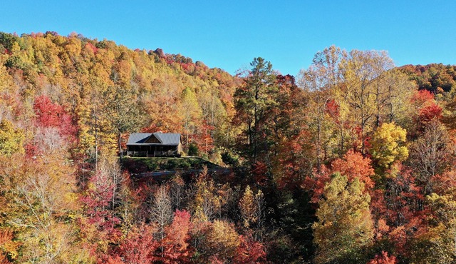 Whispering Falls Cabin - hot tub, views, 15 acres, minutes from Main St.