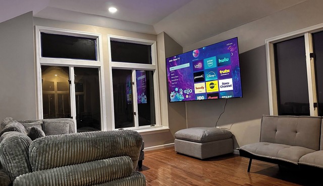 Whispering Woods Hideaway ~ Large Home ~ 85 in TV