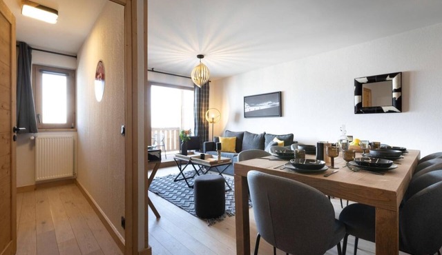 Wifi, 300m from ski slopes, swimming pool, sauna, hammam, balcony, parking, ski locker, 68-90m²