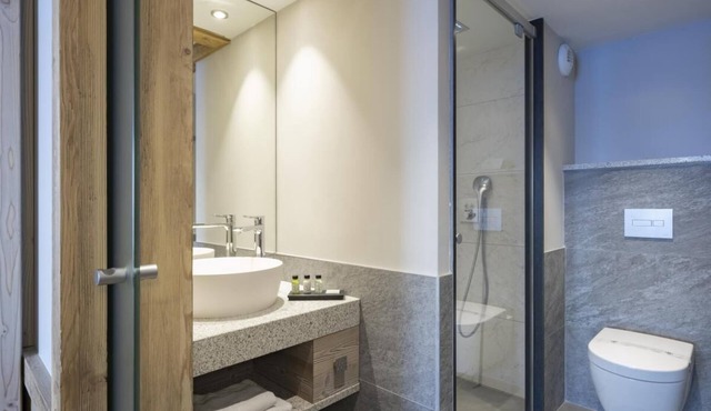 Wifi, view mountain, fitness, swimming pool, balcony, parking, tv, ski locker, 55m², Les Houches