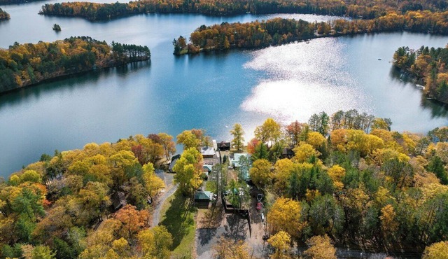 Wilderness Package at The Spot includes 2 Cabins! Located on Buskey Bay in Iron River, WI