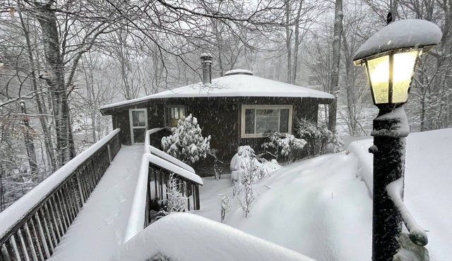 Winter is here! We are very close to the slopes.