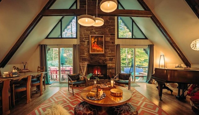 Winter time at Lake Naomi in a Glamorous Mid Century Marvel