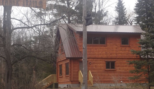 Winter wonderland is Here! Log home min. from Slpng. Bear Dunes & Crystal Mt.