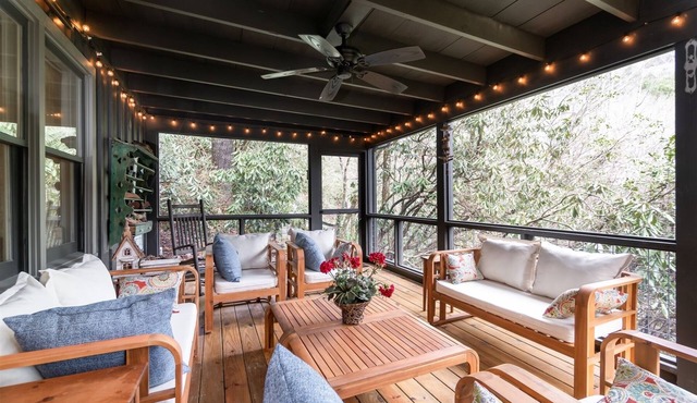 Wonderfall Cottage | Beautiful Home & Carriage House with Waterfall & Dramatic Mountain Views