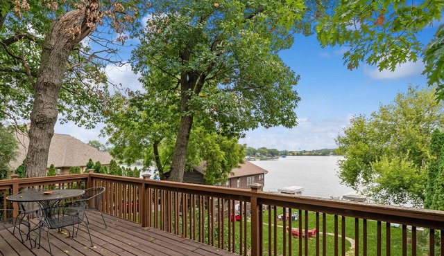 wonderful log home Chain o Lakes waterfront home with pier Monthly rental