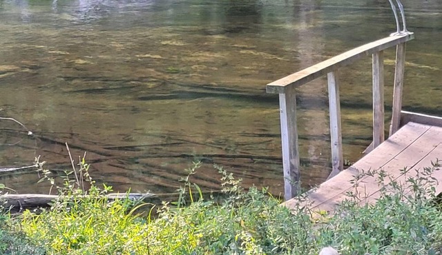 Wood cabin by the river