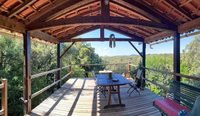 Wood-frame house in a peaceful natural setting