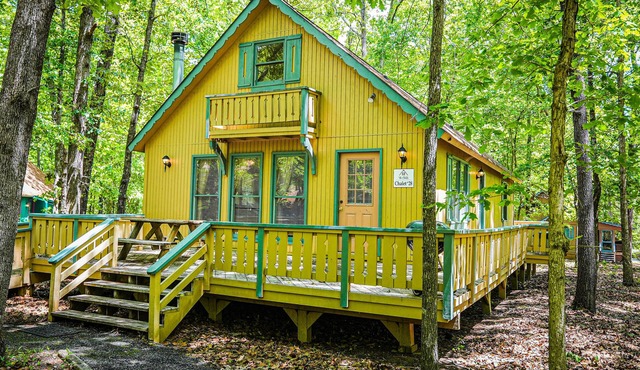 Wooded view cabin located near our recreational activities