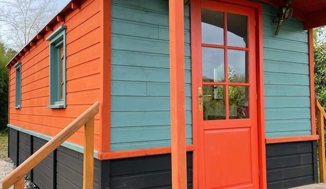 Wooden caravan, unusual accommodation for 2