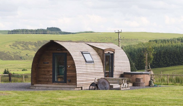 Wooden Cosy Cabin with Hot Tub in Mid Wales
