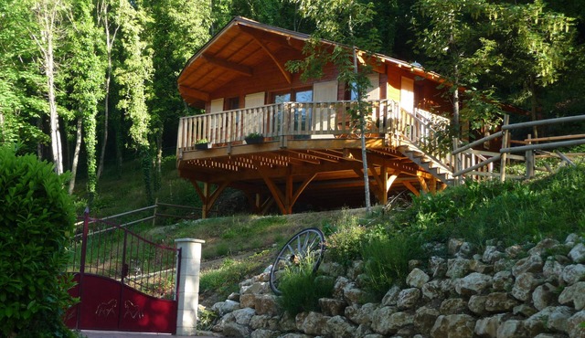Wooden cottage on stilts
