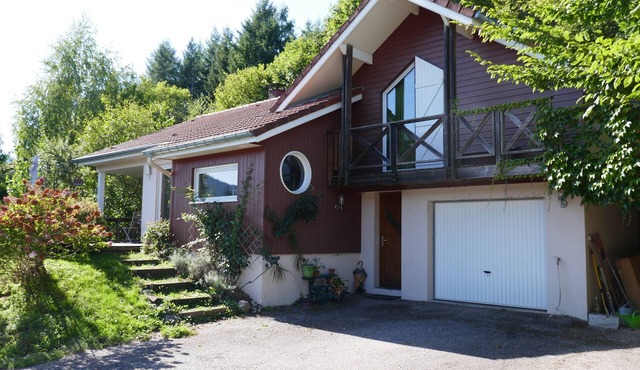 Wooden house for 4-5 people, forest behind and beautiful view of the Moselotte valley.