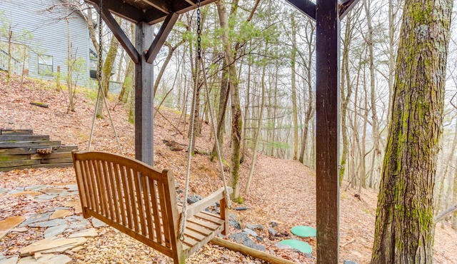 Woodsy retreat w/firepit, tennis, & basketball court access