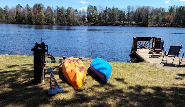 Year round home on WI River/Lake Alice, private dock, on ATV/snowmobile trail.
