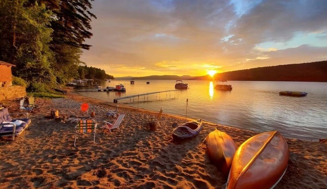 Yellow Pine Schroon Lake House Private Beach Sleeps 15 ADK