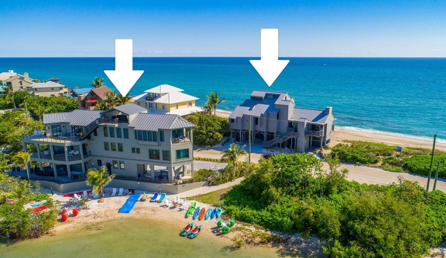 Yin & Yang: 2-SideBySide Ocean-2-River Beach Houses: Pool, Hot tubs, Dock!