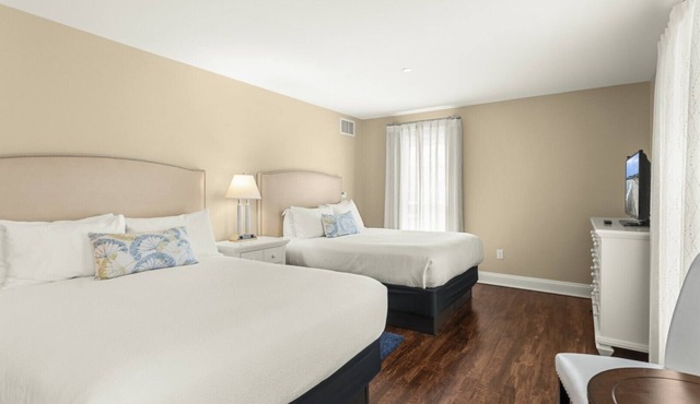 York Beach, Maine | Two-Queen Resort Room with Ocean Peek | Walk to Beach