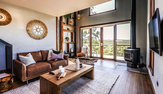 You can see three extinct volcanos from this villa atop a massive plateau