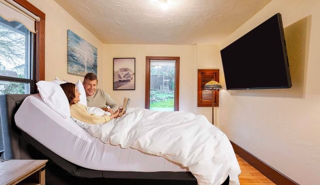 You deserve the best! Adjustable king bed with premium mattress, massage chair