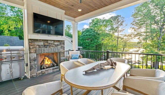 You Take the Helm on this yacht on land at The Captains Quarters on Lake Oconee.