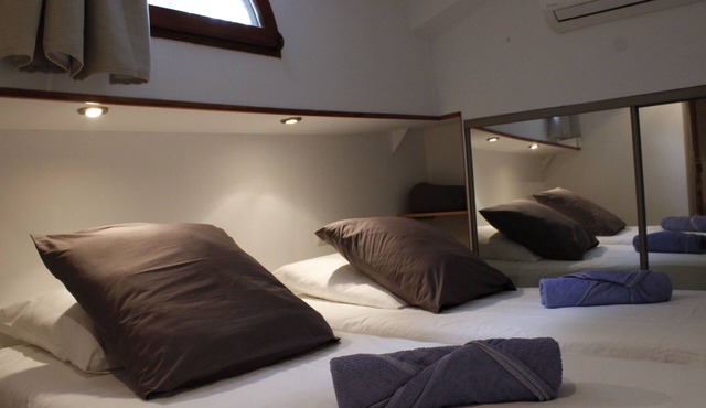 Your guest cabin in a luxury barge on the Canal du Midi
