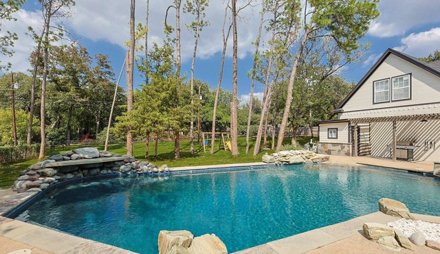 Your Rustic Retreat w Backyard Oasis, Pool, Patio