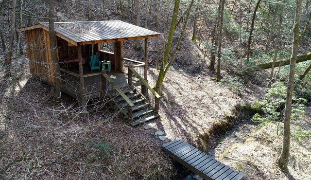 Your Toccoa River Cove! 12 acre private campsite with Adirondack shelter