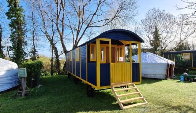 ZEcamping 1* 2km plage chiens acceptés roulotte BBQ 22m2 2 pers
