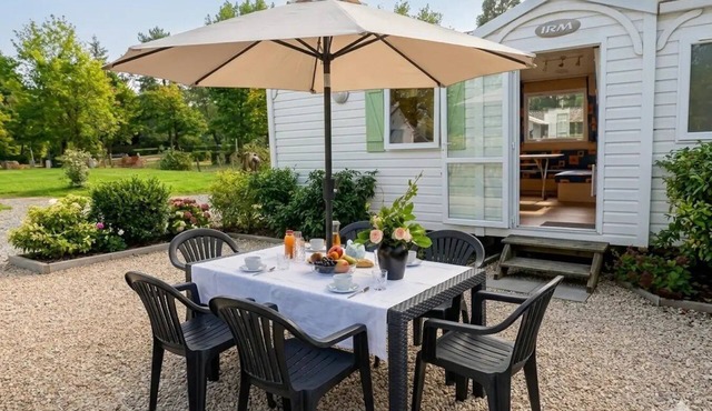 ZEcamping 3* parc aquatique toboggans chiens acceptés locatif TV 23m2