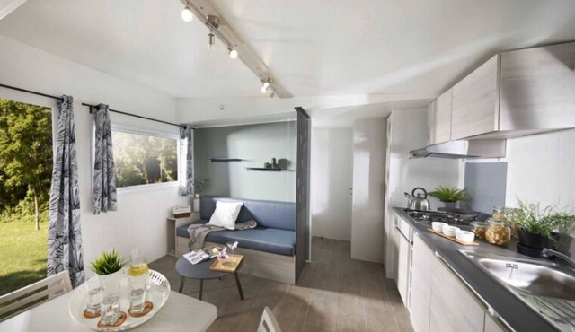 ZEcamping familial espace aquatique mobil-home TV LV 35m2 6 pers