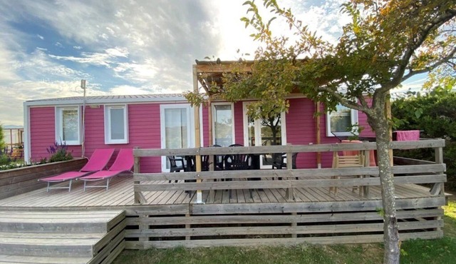 ZEcamping 4 étoiles espace aquatique mobil-home TV LV 40m2
