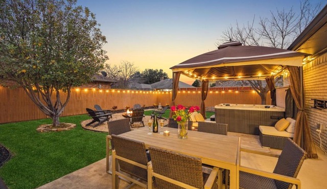Zen Back Yard with Hot Tub, Firepit, Spa at Home