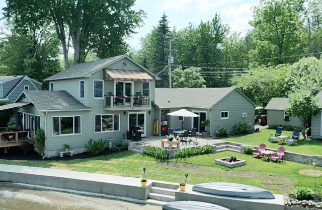 Eagles Nest of Conesus Lake with a Pontoon Boat