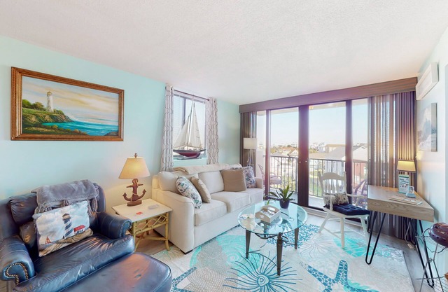 Fourth-floor side condo at oceanfront resort with pools, hot tub & beach access