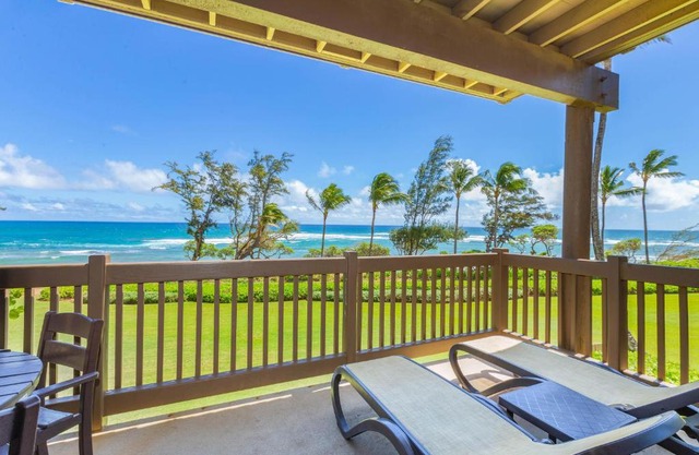 Kaha Lani Resort #224, 2BR Ocean Front 2nd Floor End Unit