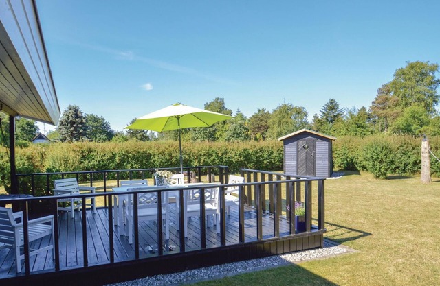Næsby Strand is a quiet area where you can swim from the jetties or directly from the beach.