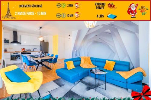 Saint-Denis Apartment | CAOPEO - Top Hôte Paris - 8 personnes Balcon Parking