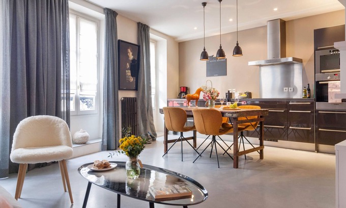 Saint-Merri Apartment | Marais Market Street Gem | Chic 1BR + Sofa Bed