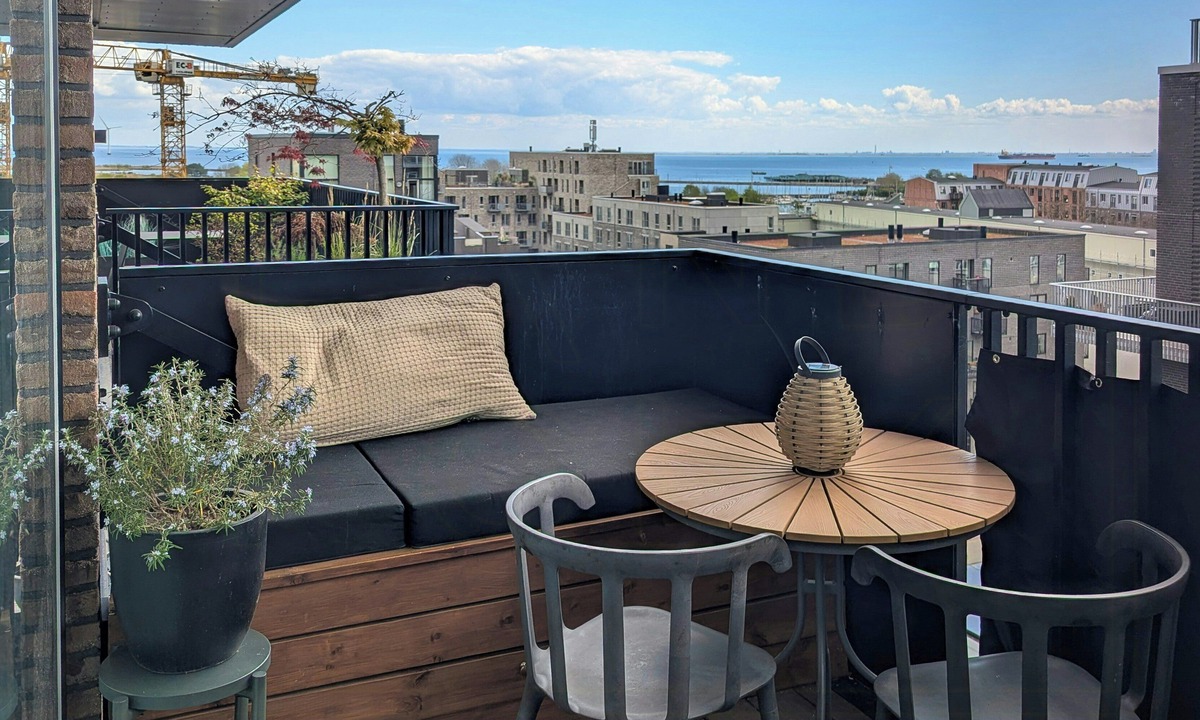 Amager Apartment | Water view from the balcony in Amager