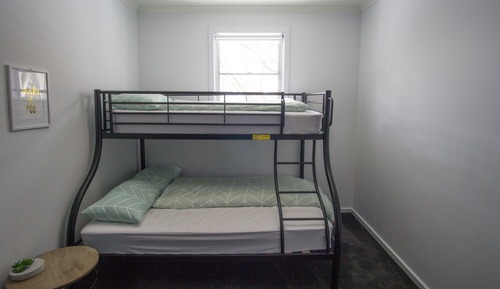 Small Family Room, Shared Bathroom